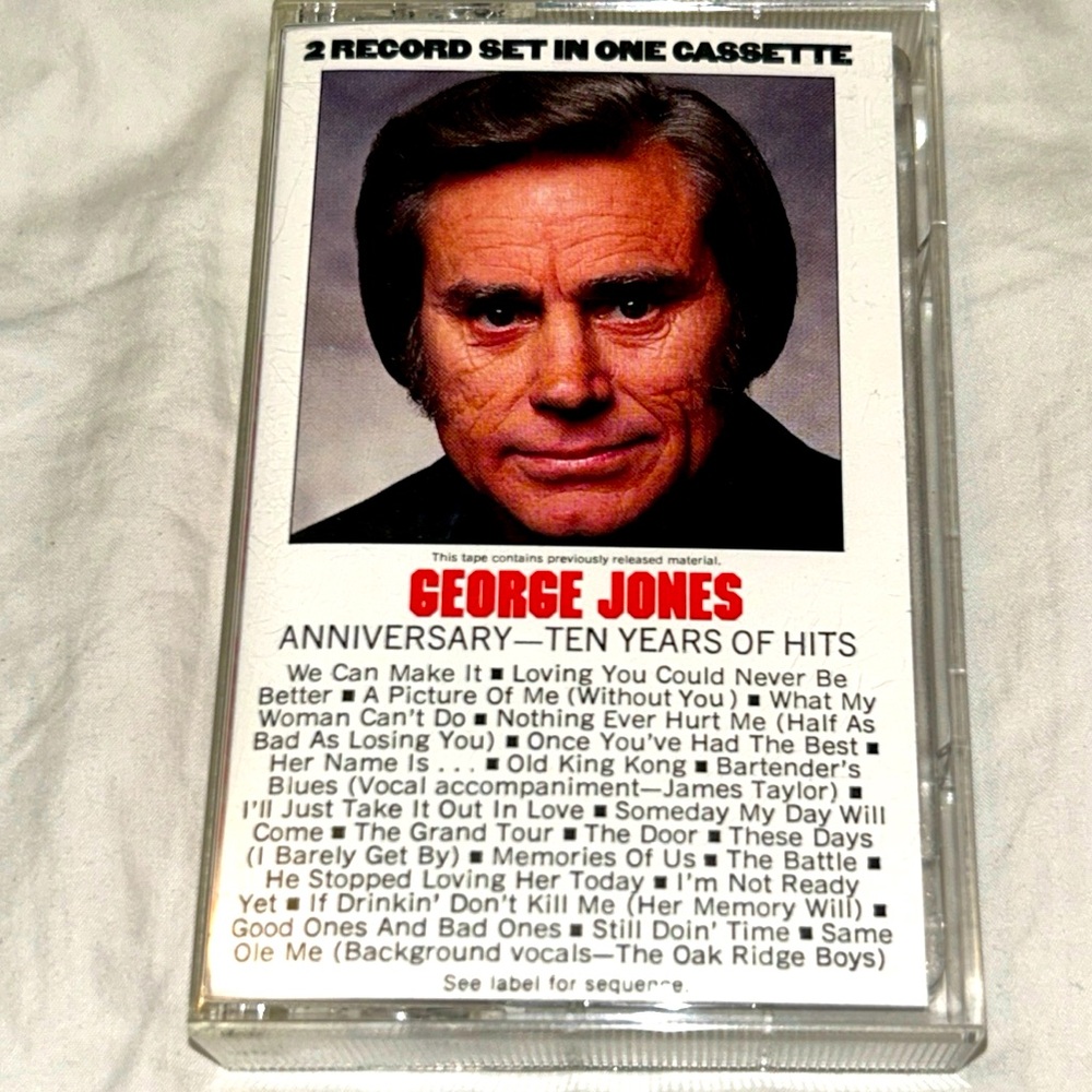 **6/$20** George Jones Anniversary Ten Years Of Hits Cassette 1982
